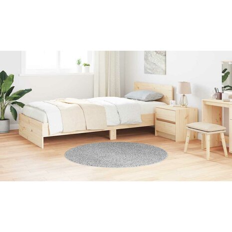 Vloerkleed shaggy met latex onderkant ø120 cm grijs 3