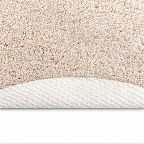 Vloerkleed shaggy met latex onderkant ø120 cm crèmekleurig 4