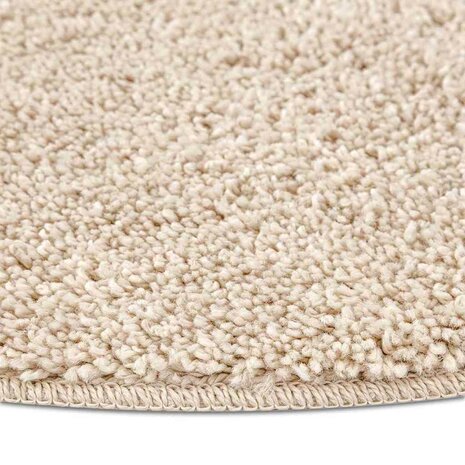 Vloerkleed shaggy met latex onderkant ø120 cm crèmekleurig 6
