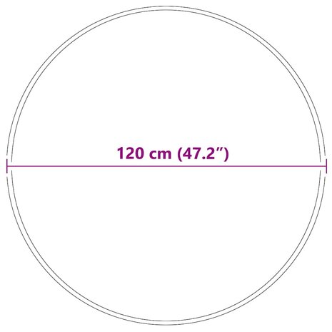 Vloerkleed shaggy met latex onderkant ø120 cm crèmekleurig 7