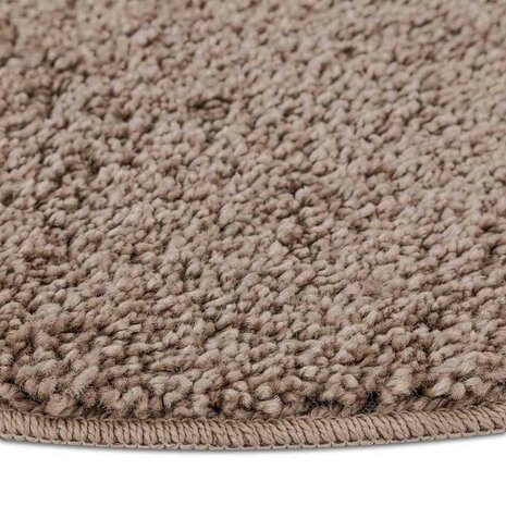 Vloerkleed shaggy met latex onderkant ø120 cm bruin 6