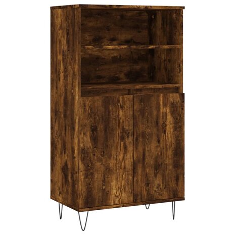 Hoge kast 60x36x110 cm bewerkt hout gerookt eikenkleurig 2
