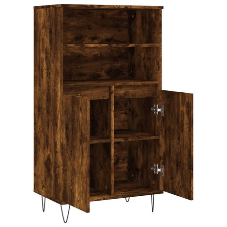 Hoge kast 60x36x110 cm bewerkt hout gerookt eikenkleurig 5
