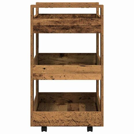 Keukentrolley 60x45x80 cm bewerkt hout oud houtkleurig 5