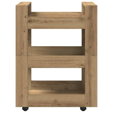 Keukentrolley 60x45x80 cm bewerkt hout artisanaal eiken 4