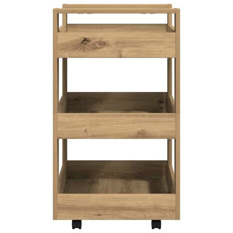 Keukentrolley 60x45x80 cm bewerkt hout artisanaal eiken 5