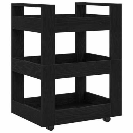Keukentrolley 60x45x80 cm bewerkt hout zwart eikenkleurig 6