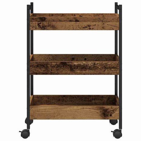 Keukentrolley 50x30x70 cm bewerkt hout oud houtkleurig 6