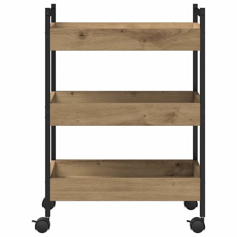 Keukentrolley 50x30x70 cm bewerkt hout artisanaal eiken 6