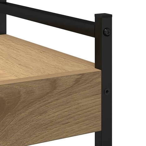Keukentrolley 50x30x70 cm bewerkt hout artisanaal eiken 8