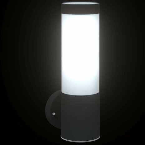 Buitenwandlamp Zwart RVS IP44 8