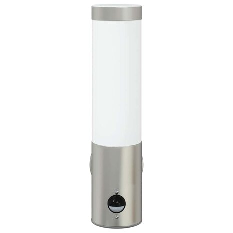 Buitenwandlamp met sensor - Zilver RVS IP44 2