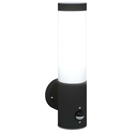 Buitenwandlamp met Sensor - Zwart RVS - IP44 8