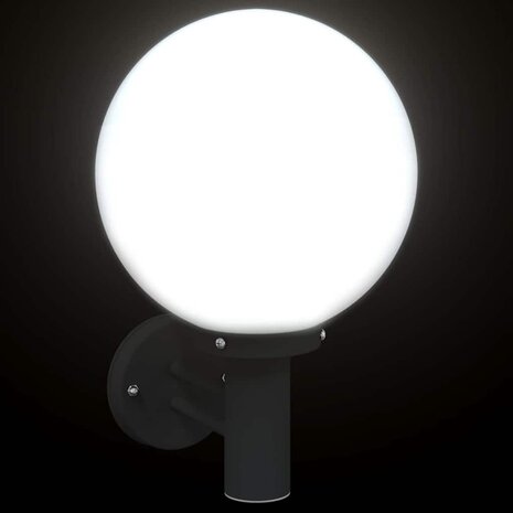 Buitenwandlamp Zwart RVS IP44 8