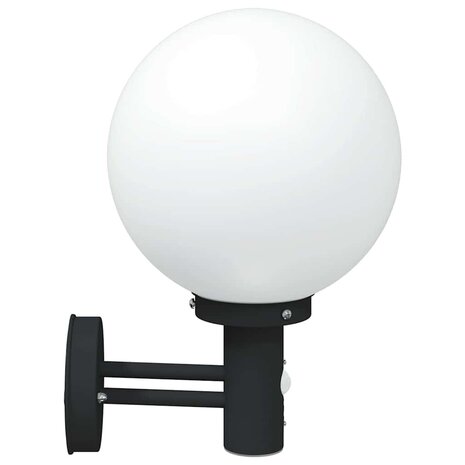 Buitenwandlampen met Sensor 2 stuks Zwart RVS IP44 4