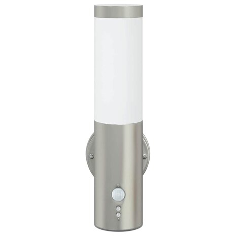 Buitensensor Wandlamp Zilver RVS IP44 2