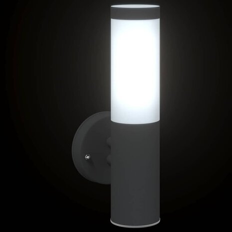 Buiten Wandlamp Zwart RVS IP44 8