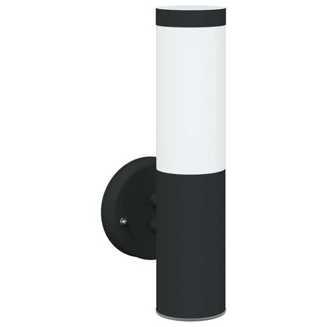 Buitenwandlamp 2 stuks Zwart RVS IP44 2