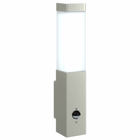 Buitenwandlampen met Sensor 2 stuks Zilver RVS IP44 8