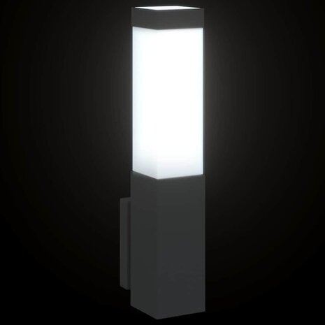 Buitenwandlamp Zwart RVS IP44 8