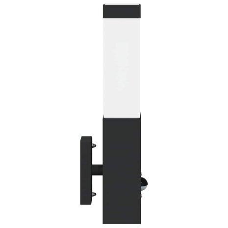 Buitenwandlampen met Sensor 2 stuks Zwart RVS IP44 4