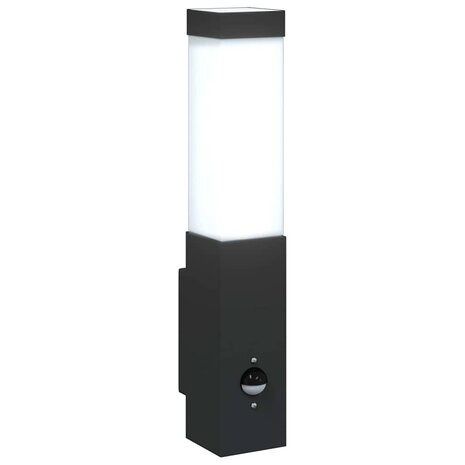 Buitenwandlampen met Sensor 2 stuks Zwart RVS IP44 8