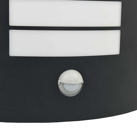 Buitenwandlamp met Sensor 2 stuks Zwart RVS IP44 7