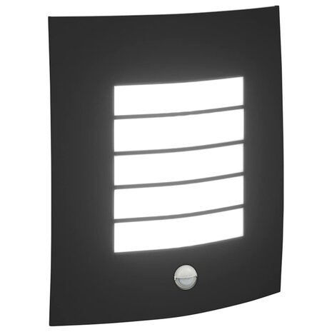 Buitenwandlamp met Sensor 2 stuks Zwart RVS IP44 8
