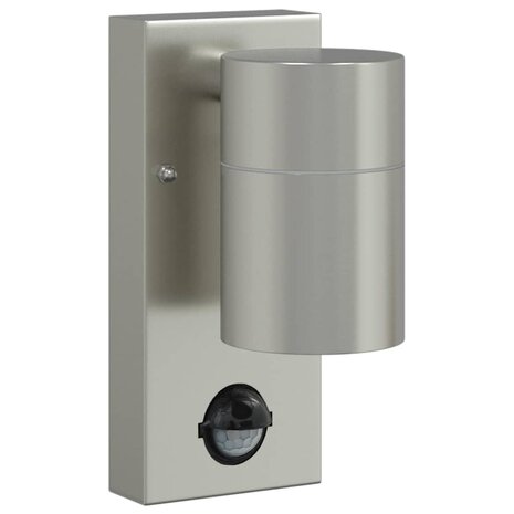 Buitenwandlampen met sensor - 2 stuks - zilver RVS IP44 2