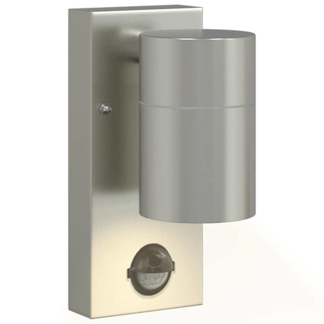 Buitenwandlampen met sensor - 2 stuks - zilver RVS IP44 8