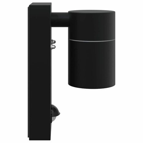 Buiten Wandlampen met Sensor 2 stuks Zwart RVS IP44 4
