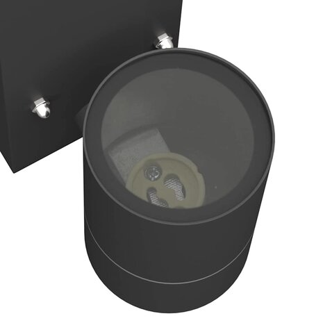 Buiten Wandlampen met Sensor 2 stuks Zwart RVS IP44 7