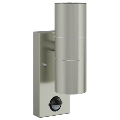 Buitenwandlampen met Sensor 2 stuks Zilver RVS IP44 2