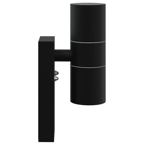 Buitenwandlampen 2 stuks Zwart RVS IP44 4
