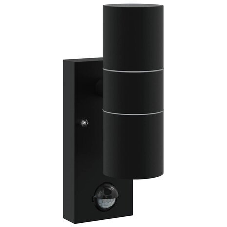 Buitenwandlampen met Sensor 2 stuks Zwart RVS IP44 2