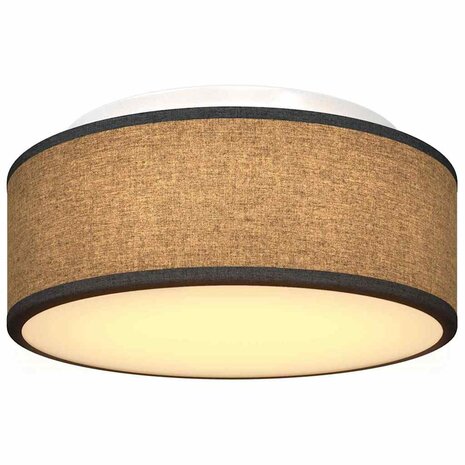 Plafondlamp vlakke montage Ø 30 cm E27 stof zwart 7