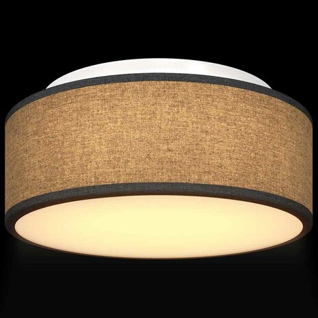 Plafondlamp vlakke montage Ø 30 cm E27 stof zwart 8