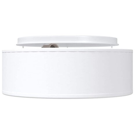 Plafondlamp vlakke montage Ø 30 cm E27 stof wit 2