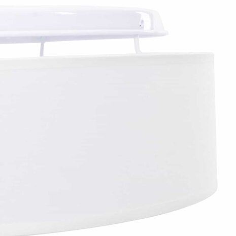 Plafondlamp vlakke montage Ø 30 cm E27 stof wit 5