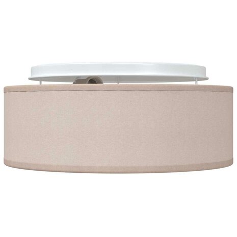 Plafondlamp vlakke montage Ø 30 cm E27 stof taupe 2
