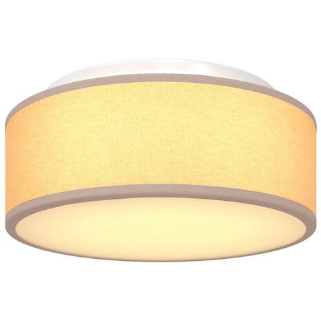 Plafondlamp vlakke montage Ø 30 cm E27 stof taupe 7