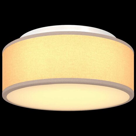 Plafondlamp vlakke montage Ø 30 cm E27 stof taupe 8