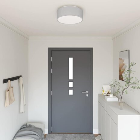 Plafondlamp vlakke montage Ø 38 cm E27 stof grijs 1