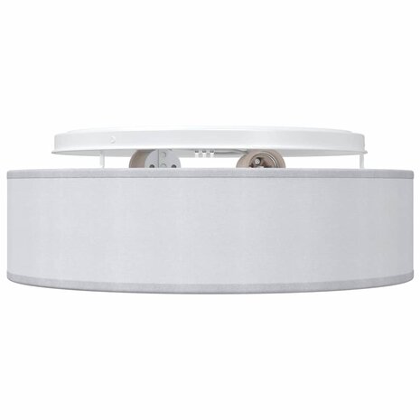 Plafondlamp vlakke montage Ø 38 cm E27 stof grijs 2
