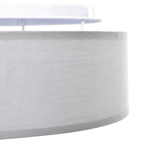 Plafondlamp vlakke montage Ø 38 cm E27 stof grijs 5