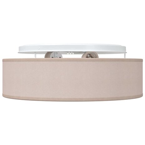 Plafondlamp vlakke montage Ø 38 cm E27 stof taupe 2