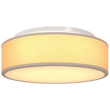 Plafondlamp vlakke montage Ø 38 cm E27 stof taupe 7