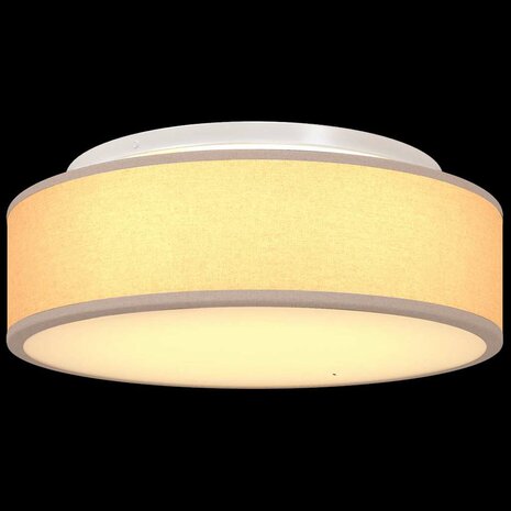 Plafondlamp vlakke montage Ø 38 cm E27 stof taupe 8