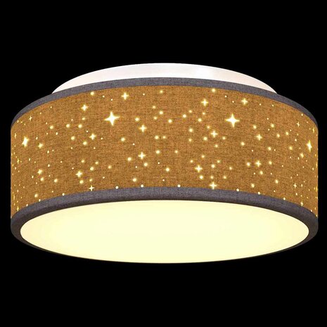 Plafondlamp met sterrenlampscherm Ø 30 cm E27 stof zwart 8