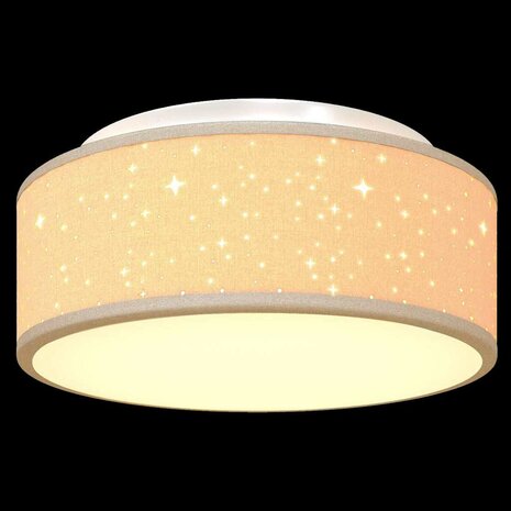 Plafondlamp met sterrenlampscherm Ø 30 cm E27 stof taupe 8